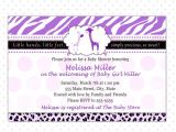 Purple Zebra Print Baby Shower Invitations Giraffe Baby Shower Invitation Card Purple Zebra by Pinkthecat