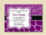 Purple Zebra Print Baby Shower Invitations Items Similar to Wild Baby Shower Invitation Purple Zebra