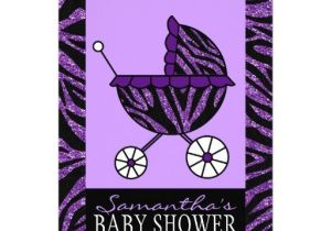 Purple Zebra Print Baby Shower Invitations Purple Zebra Baby Shower
