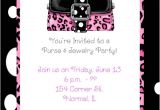 Purse Party Invitations Hot Pink Leopard Purse Party Invitations