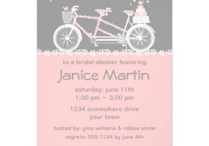 Quick Bridal Shower Invitations Tandem Bicycle Wedding Shower Invitation 5" X 7