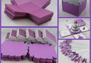 Quinceanera Invitation Kits Exploding Box with 3 Tier Cake Invitation Diy Kit This is