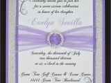 Quinceanera Invitations Designs Lilac and Silver Glitter Quinceanera or Wedding Invitation