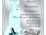 Quinceanera Invitations Templates for Free Elegant Sivler and Teal Blue Quinceanera 5 25×5 25 Square