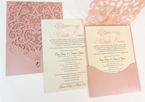 Quinceanera Invitations with Picture Rhinestone Diamond Laser Cut Quinceanera Invitations