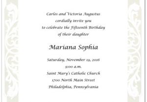 Quinceanera Invitations Wording Samples Party Invitation Templates Quinceanera Invitation Wording