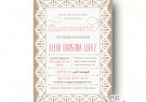 Quinceanera Sayings for Invitations Burlap and Lace Quinceanera Invitation Quinceanera Invites