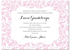 Quinceanera Sayings for Invitations Quinceanera Invitation Wording Quinceanera Invitation