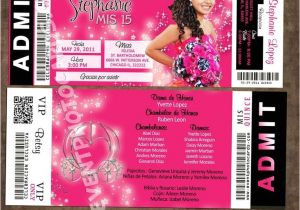 Quinceanera Ticket Invitations Concert Ticket Quinceanera Concert Ticket Invitations