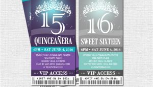 Quinceanera Ticket Invitations Quinceanera or Sweet 16 Ticket Invitations Any Color Scheme