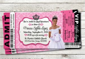 Quinceanera Ticket Invitations Royal Princess Quinceanera Ticket Invitation Vip Ticket to