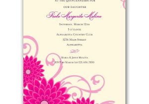 Quinceaneras Invitations Cards Dahlias Pink Quinceanera Invitations Paperstyle