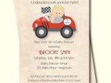 Race Car Baby Shower Invitations Race Car Baby Shower Invitation Retro Style Boy Baby