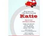 Race Car Baby Shower Invitations Vintage Red Race Car Baby Shower Invitation Zazzle