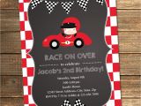 Race Car themed Birthday Invitations Race Car Birthday Invitation Boy Birthday Second