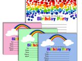 Rainbow Birthday Invitation Template Free Printable Colorful Rainbow Birthday Invitations