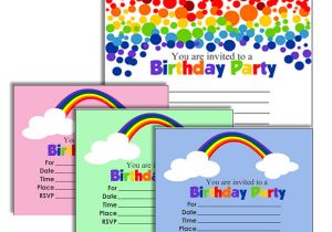 Rainbow Birthday Invitation Template Free Printable Colorful Rainbow Birthday Invitations