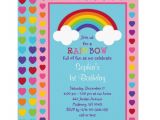 Rainbow Birthday Invitation Template Rainbow 1st Birthday Invitation Zazzle Com
