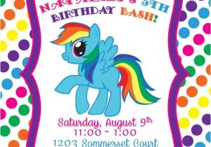 Rainbow Dash Party Invitations Rainbow Dash 5×7 Printable Birthday Invitation
