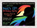 Rainbow Dash Party Invitations Rainbow Dash Invitation Brony Invitation My Little Pony