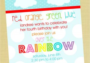 Rainbow Party Invitation Template 5 Perfect Rainbow Party Invitation Wording Braesd Com