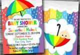 Rainbow themed Baby Shower Invitations Rainbow Baby Announcement Cards Baby Shower Invites