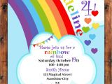 Rainbow themed Baby Shower Invitations Rainbow Hearts Birthday Invitation Rainbow Celebration