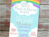 Rainbow themed Baby Shower Invitations somewhere Over the Rainbow Baby Shower Invitation by