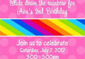 Rainbow themed Birthday Party Invitations Party Invitations Awesome Rainbow Party Invitations