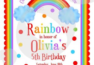 Rainbow themed Birthday Party Invitations Rainbow themed Birthday Invitations Best Party Ideas