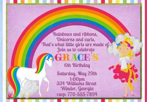 Rainbow Unicorn Birthday Invitations Free Unicorn Rainbow Birthday Invitation Digital File