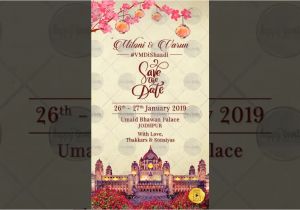 Rajasthani Wedding Invitation Template Dw03 Rajasthani Destination Wedding Save the Date Umaid