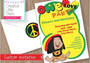 Rasta Party Invitations Rasta One Love Invitation Editable Instant by