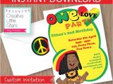Rasta Party Invitations Reggae One Love Invitation Editable Instant Download