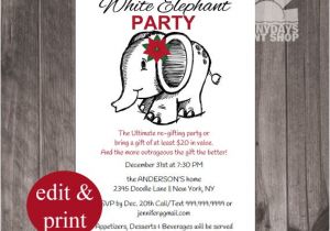 Re Gift Party Invitation Christmas Re Gift Party White Elephant Party New Years