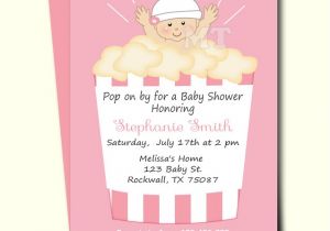 Ready to Pop Baby Shower Invites Ready to Pop Baby Shower Invitation Cute Popcorn Babyshower