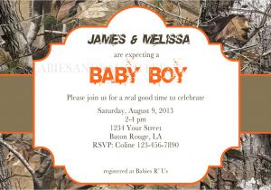 Realtree Camo Baby Shower Invitations Girl or Boy Realtree Camo Baby Shower Birthday Invitation