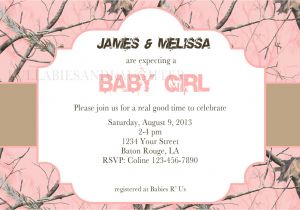 Realtree Camo Baby Shower Invitations Items Similar to Custom Girl or Boy Realtree Camo Baby