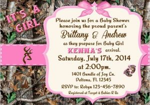 Realtree Camo Baby Shower Invitations Pink Camo Baby Shower Invitations