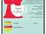 Recipe Bridal Shower Invitations Wording Kitchen Party Invitation with Perforated Recipe Card