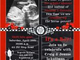 Red and Black Baby Shower Invitations Race Car Shower Invitation Baby Boy Horsepower Red