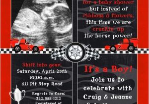 Red and Black Baby Shower Invitations Race Car Shower Invitation Baby Boy Horsepower Red