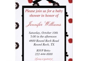 Red and Black Baby Shower Invitations Red and Black Baby Shower Invitation 5" X 7" Invitation