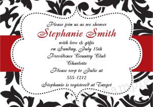 Red and Black Bridal Shower Invitations Free Bridal Shower Invitations Red Black White