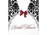 Red and Black Bridal Shower Invitations Red and Black Damask Bridal Shower Wedding Dress 13 Cm X