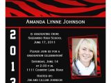 Red and Black Graduation Invitations Red and Black Zebra Print Graduation Invitation Zazzle