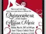 Red and Black Quinceanera Invitations Red and Black Princess butterflies Quinceanera Invitations