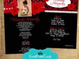 Red and Black Quinceanera Invitations Red Roses Silver Black Quinceanera Invites Photo Invites