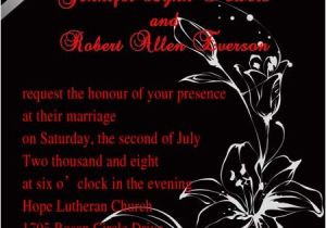 Red and Black Wedding Invitations Cheap Classic Red and Black Floral Wedding Invitations Ewi152 as