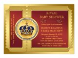 Red and Gold Baby Shower Invitations Red and Gold Boys Royal Baby Shower 5×7 Paper Invitation